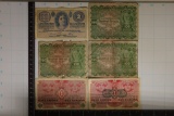 6 AUSTRIAN BANKNOTES: 2-1 KRONE, 1-2 KRONE & 3