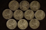 4-1943-P, 5-1944-P & 1-1944-S 35% SILVER JEFFERSON