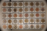 40 ASSORTED WOODEN NICKELS: CALIFORNIA MORONGO