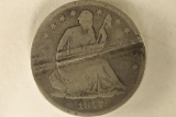 1877-S SILVER SEATED LIBERTY HALF DOLLAR. DAMAGED