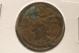 1853 US HALF CENT DAMAGED