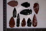10 ASSORTED ARROWHEADS EACH IS APPORX. 1 1/2