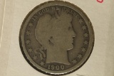 1900 SILVER BARBER HALF DOLLAR