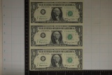 3-1963-A STAR NOTE US $1 FRN'S WITH CONSECUTIVE