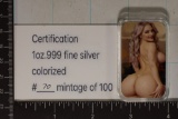 1 TROY OZ .999 FINE SILVER ADULT THEMED ART BAR