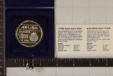 1986 ARUBA STERLING SILVER PF $25 COIN. 25 GRAMS