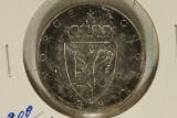 1964 NORWAY SILVER 10 KRONER UNC COIN .5787