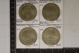 4-$1 METAL MISSOURI CASINO TOKENS: HARRAH'S,