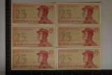 6-1964 INDONESIA CRISP UNC 25 SEN BILLS