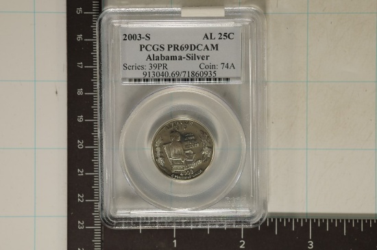 2003-S SILVER ALABAMA QUARTER PCGS PR69 DCAM