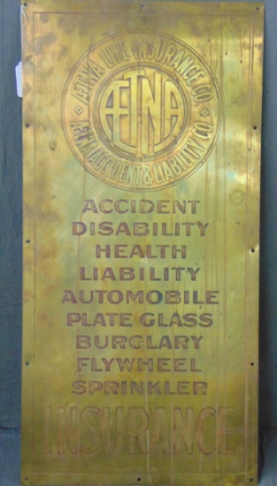 Aetna Life Insurance Metal Sign