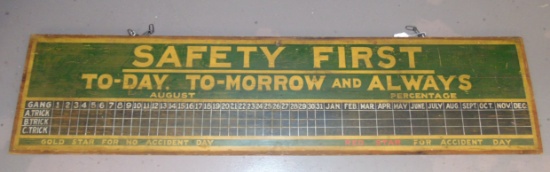 1920/30's Wooden Factory Safety Sign