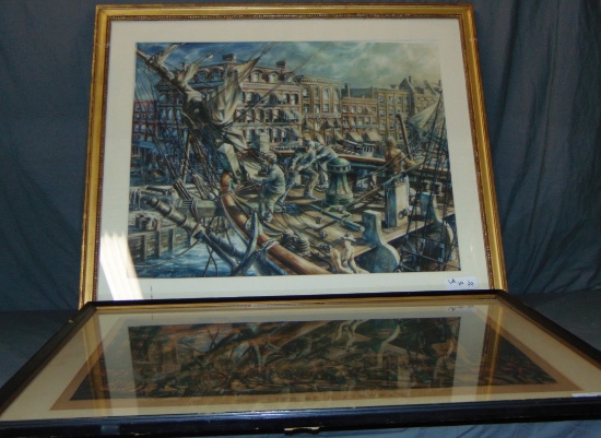 Lot of 2 Prints including Currier & Ives Fireman