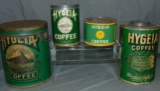 Hygeia Coffee. Lot of Four Tins.