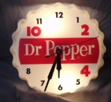 Dr. Pepper Bottle Cap Light Up Advertising Clock