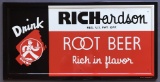 Tin Litho Richardson Root Beer Advertising Sign