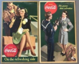 (2) 1940's 2 Coca Cola Cardboard Advertising Signs