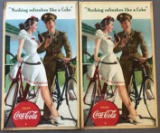 (2) 1940's 2 Coca Cola Cardboard Advertising Signs
