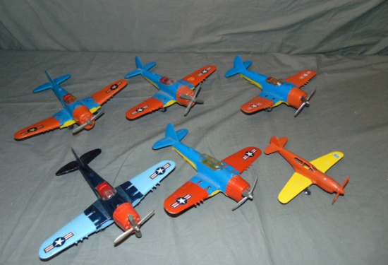 6 Hubley Diecast Planes