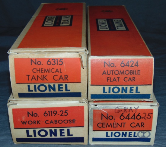 4 Boxed Lionel Freight Cars