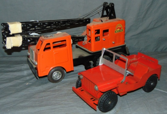Vintage Marx Jeep & Mobile Crane