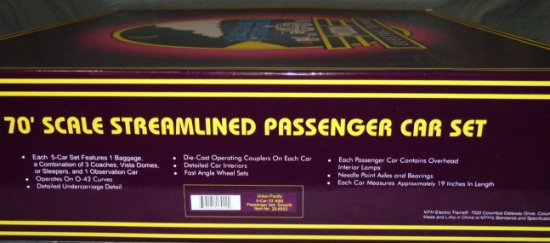 MTH 20-6553 UP Streamline Passenger Cars