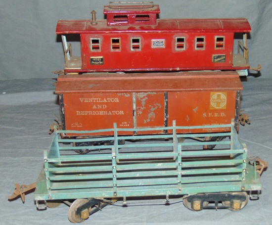 2 Ives & One American Flyer Freight Cars