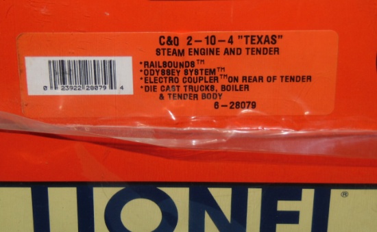 Lionel 28079 C&O Texas Steam Locomotive