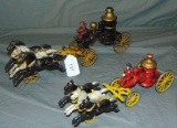 Kenton & Hubley Horse Drawn Fire Pumper Wagons
