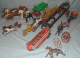 Large Group Cast Iron Horse Drawn Parts
