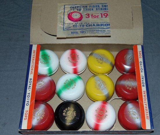 Rare Royal Yo-Yo Store Display Box with 12