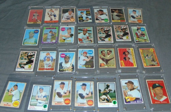 1960/70's Baseball Star Card Lot, Low Grade