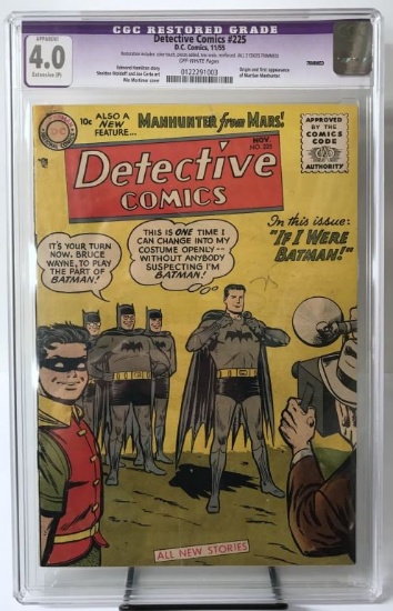 DC, Detective Comics #225, CGC Apparent 4.0