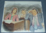 Bill Lignante. Courtroom Trial Art. Patty Hearst.