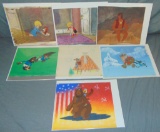 Animation Art Lot of Seven Pieces.