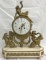 Marble and Gilt Bronze European Mantle Clock.