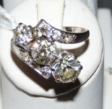 14 K White Gold Ladies Diamond Ring.