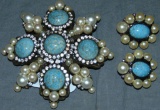 Lawrence Verba. Brooch and Earrings