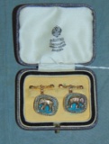 Russian, After Faberge Pair of Gold Cuff Links