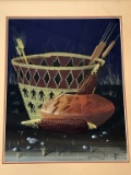 Michael Chicago Watercolor Indian Basket & Pottery