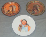 Lot of Three Native American Indian Plates.