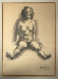 Chaim Gross, Signed Crayon Drawing 