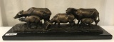Large Unsigned Bronze of Cows