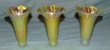 Three Gold Favrile Art Glass Lamp Shades