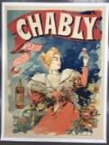 1890's Chably Digestive Alcohol Advertising Poster