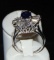 18 Kt White Gold Diamond and Sapphire Ring.
