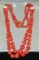 Double Strand Salmon Coral Necklace.