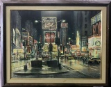 Louis Sylvia Signed Watercolor, Times Square NYC