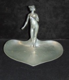 Art Nouveau Figural Pewter Dish, Achille Gamba