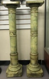 Pair of Magnificent Green Marble & Gilt Pedestals.